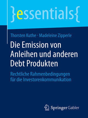 cover image of Die Emission von Anleihen und anderen Debt Produkten